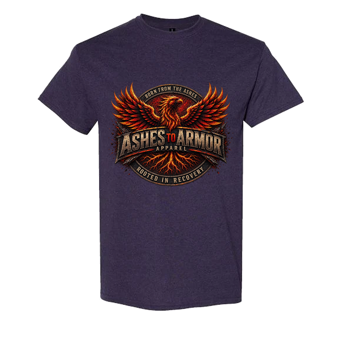 Ashes to Armor Apparel Tee in Blackberry - flat lay, front
