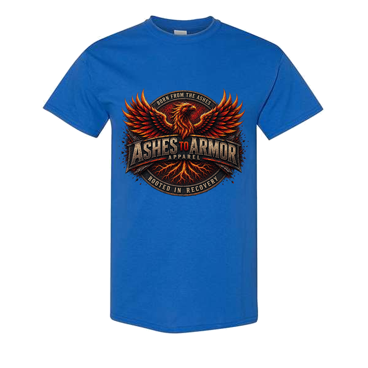Ashes to Armor Apparel Tee in Royal - flat lay, front