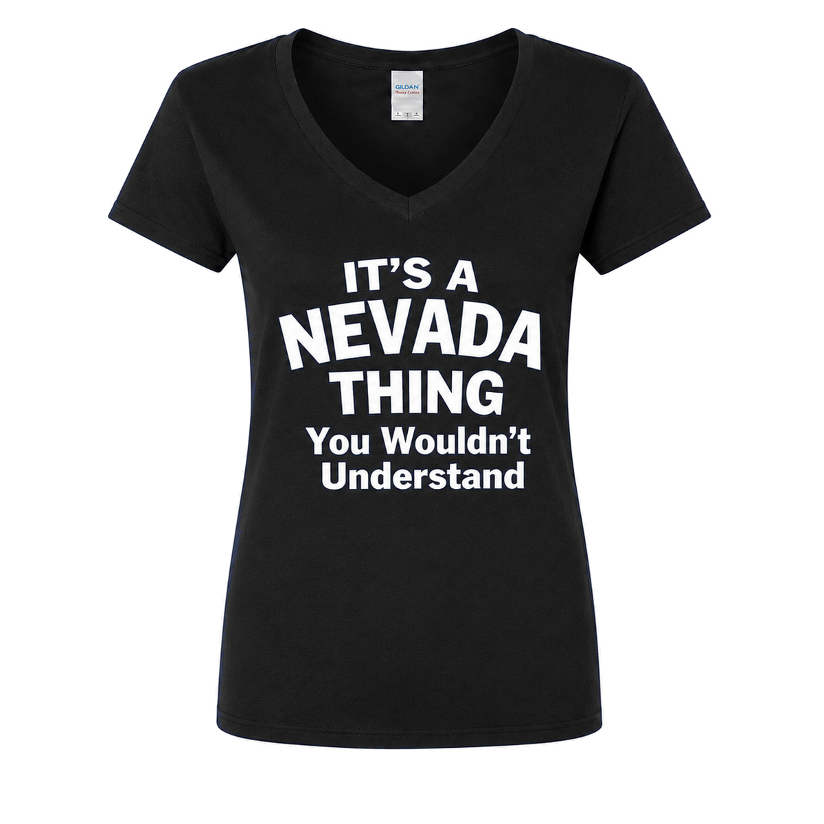 It’s a Nevada Thing You Wouldn’t Understand women’s v-neck in Black - flat lay, front