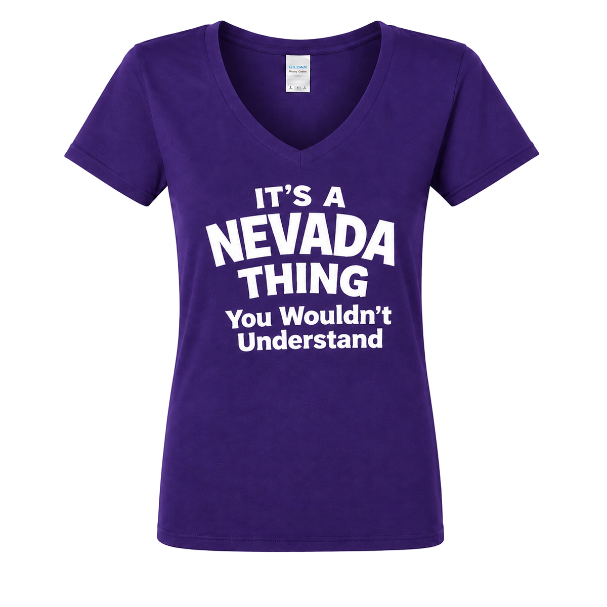 It’s a Nevada Thing You Wouldn’t Understand women’s v-neck in Purple - flat lay, front