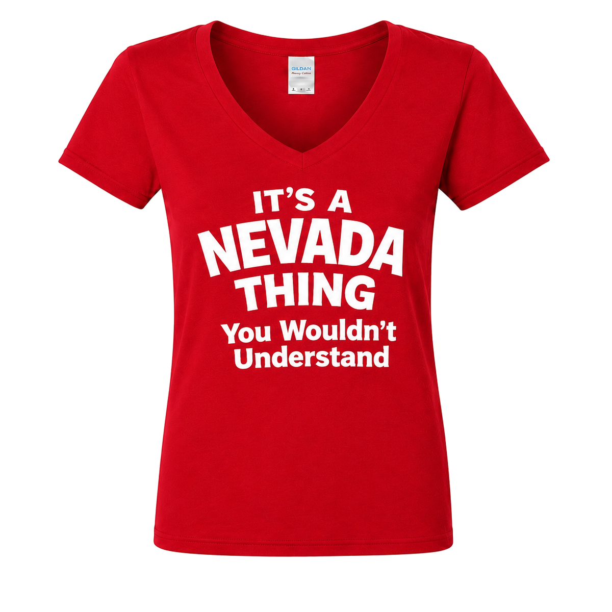 It’s a Nevada Thing You Wouldn’t Understand women’s v-neck in Red - flat lay, front