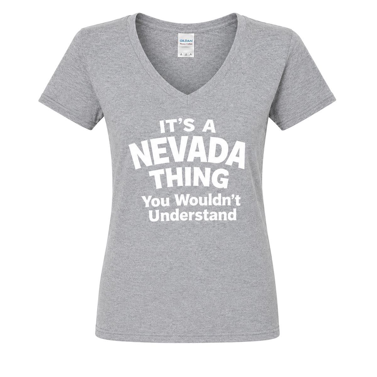 It’s a Nevada Thing You Wouldn’t Understand women’s v-neck in Sport Grey - flat lay, front