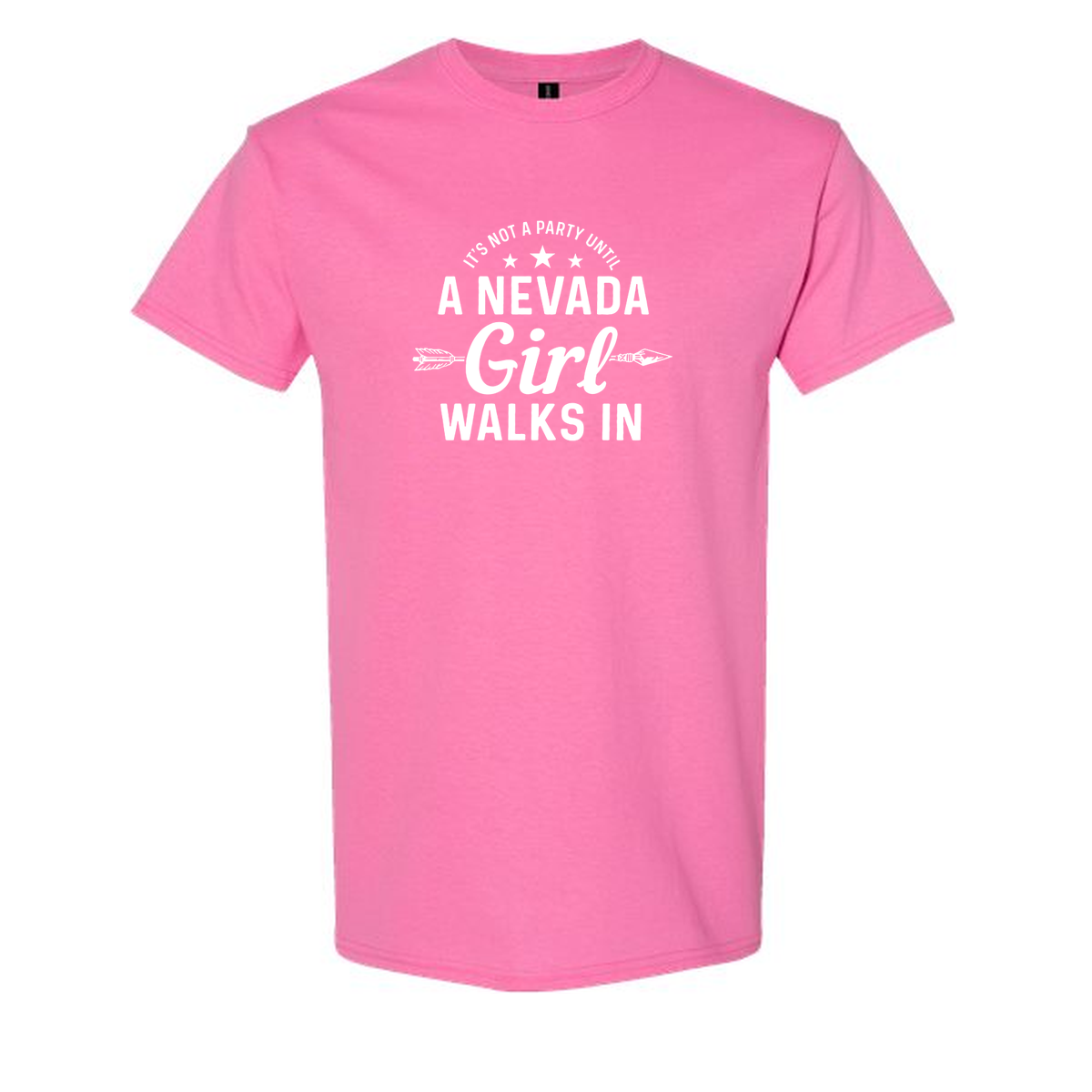 Nevada Girl Tee in Azalea - flat lay, front