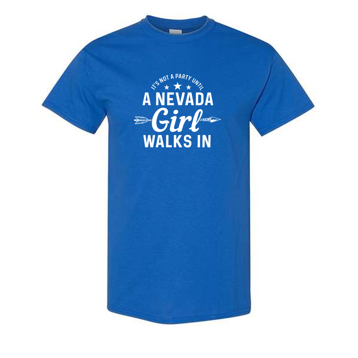 Nevada Girl Tee in Royal - flat lay, front