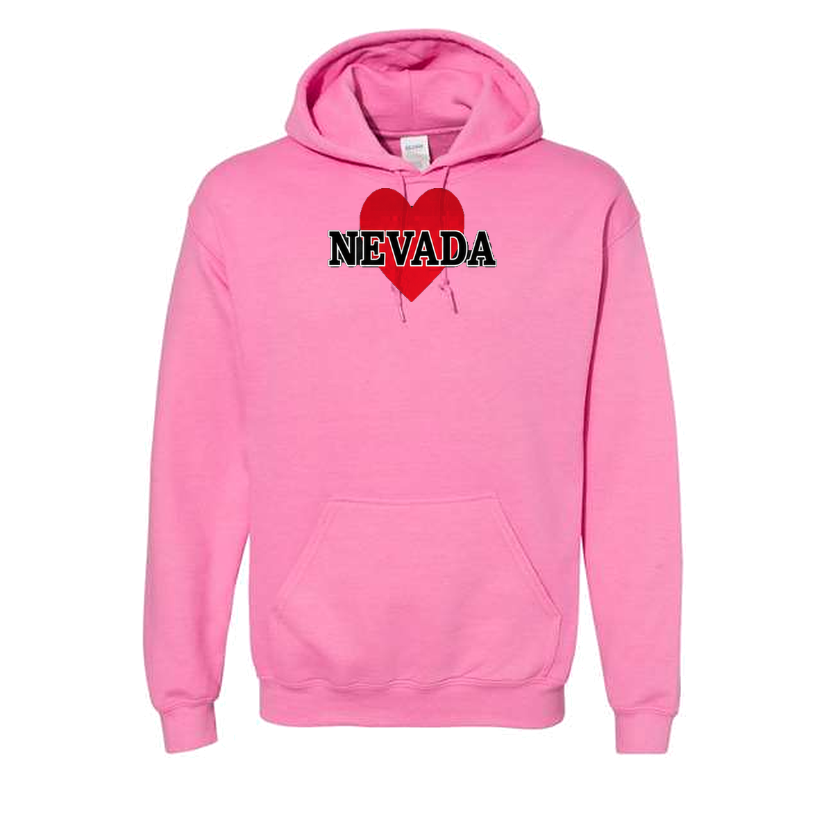 Nevada Heart Hoodie in Azalea - flat lay, front
