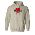 Nevada Heart Hoodie in Sand - flat lay, front