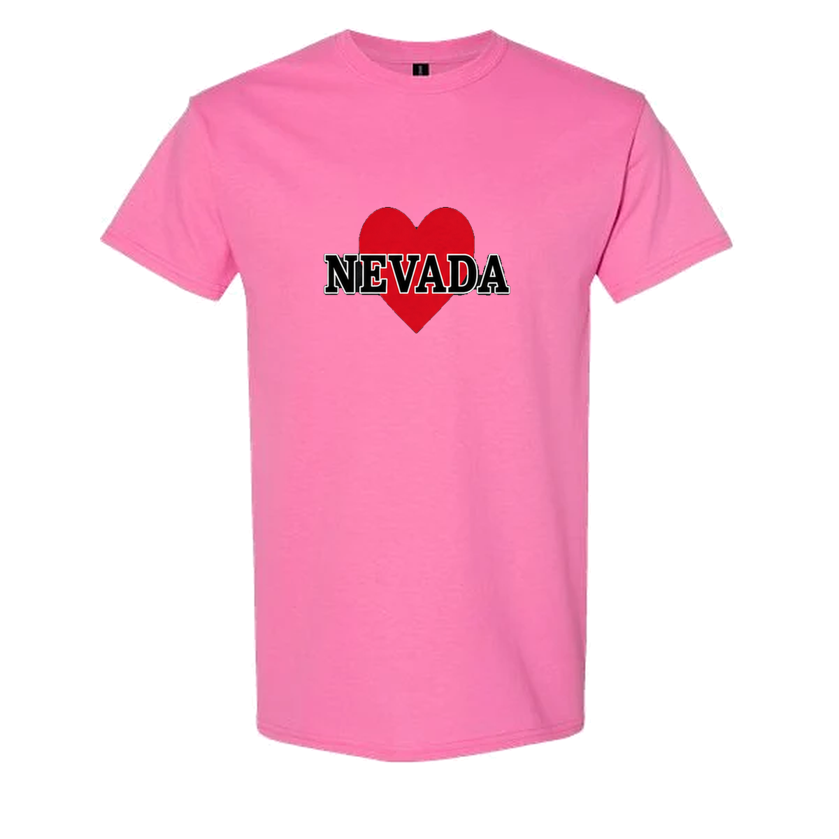 Nevada Heart Tee in Azalea - flat lay, front