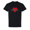 Nevada Heart Tee in Black - flat lay, front