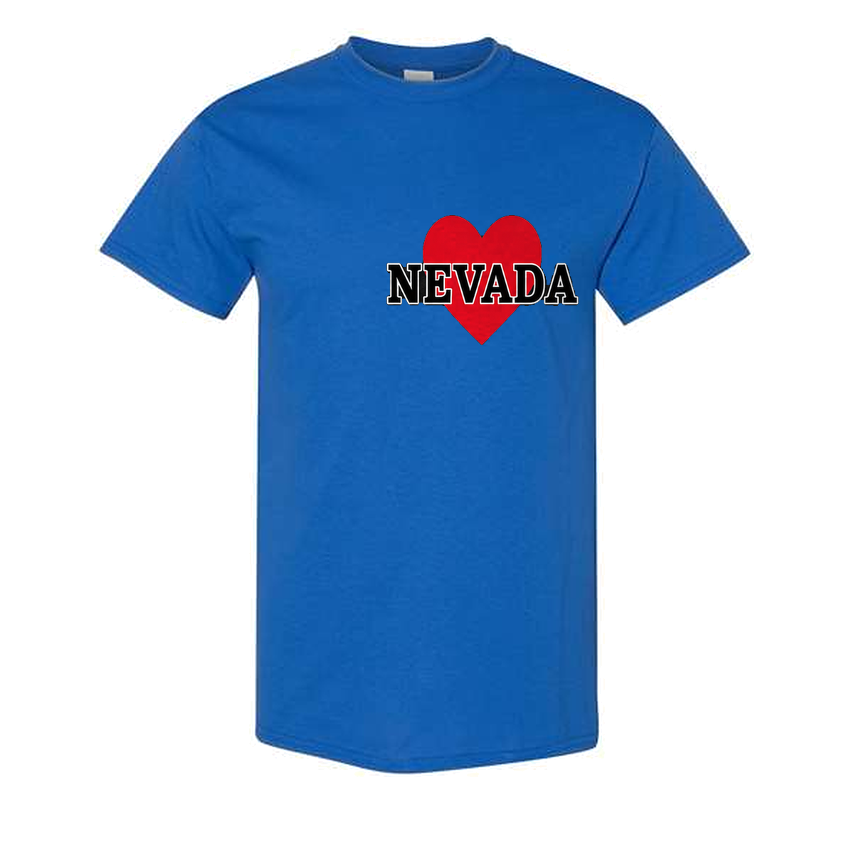 Nevada Heart Tee in Royal - flat lay, front