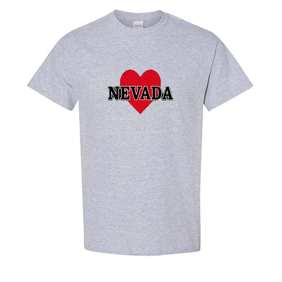 Nevada Heart Tee in Sport Grey - flat lay, front