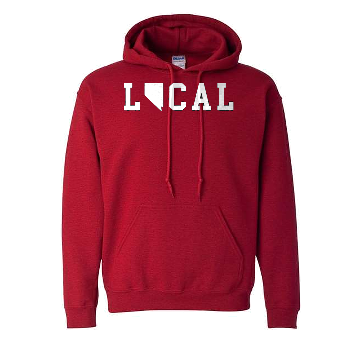 Nevada Local Hoodie in Antique Cherry Red - flat lay, front