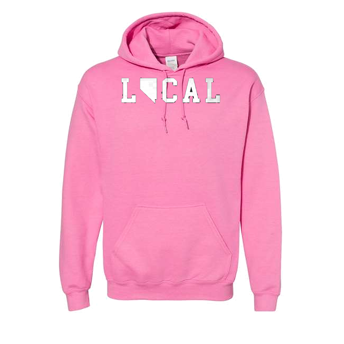 Nevada Local Hoodie in Azalea - flat lay, front