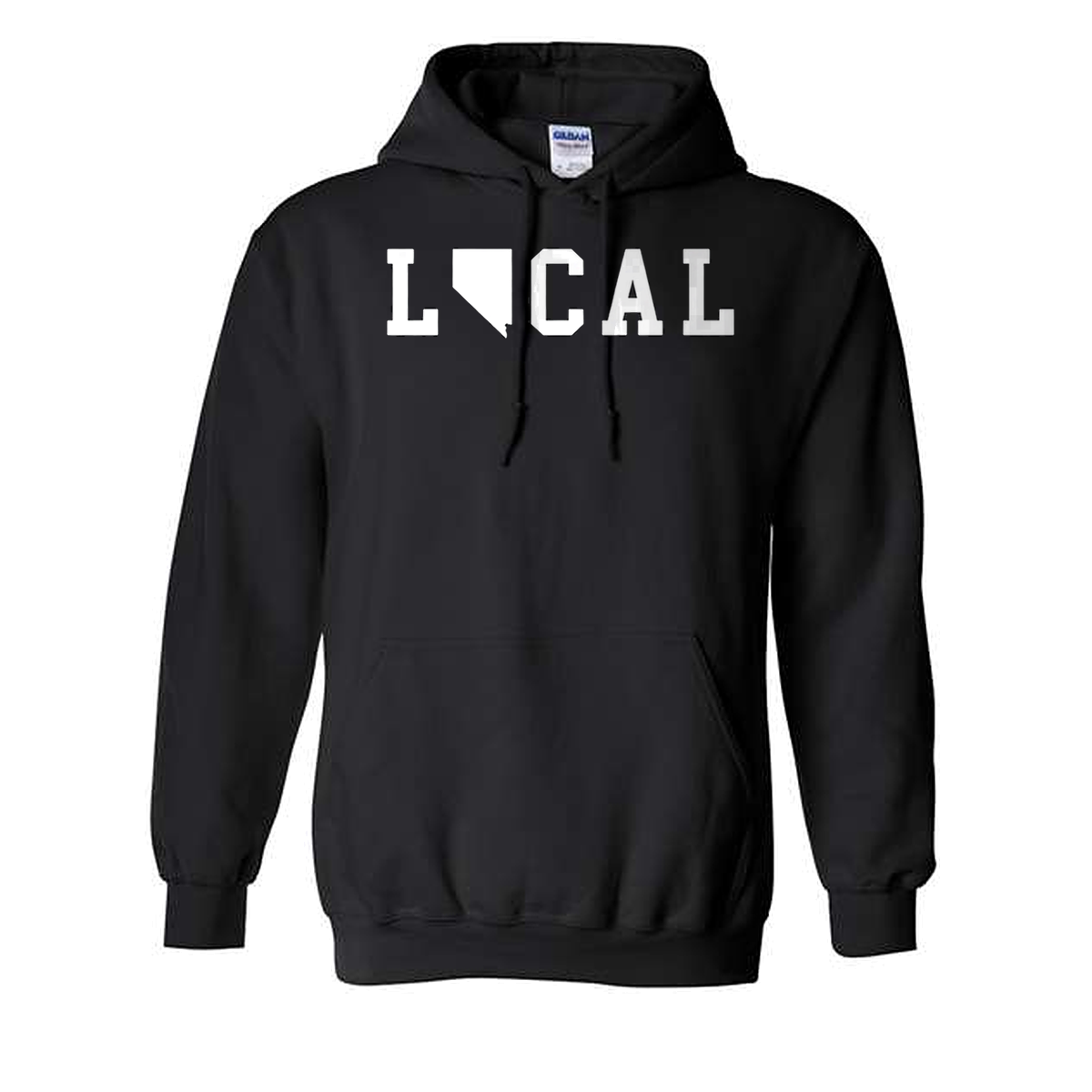 Nevada Local Hoodie in Black - flat lay, front