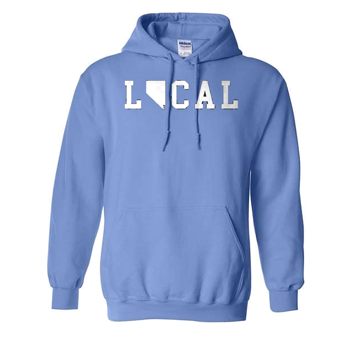 Nevada Local Hoodie in Carolina Blue - flat lay, front