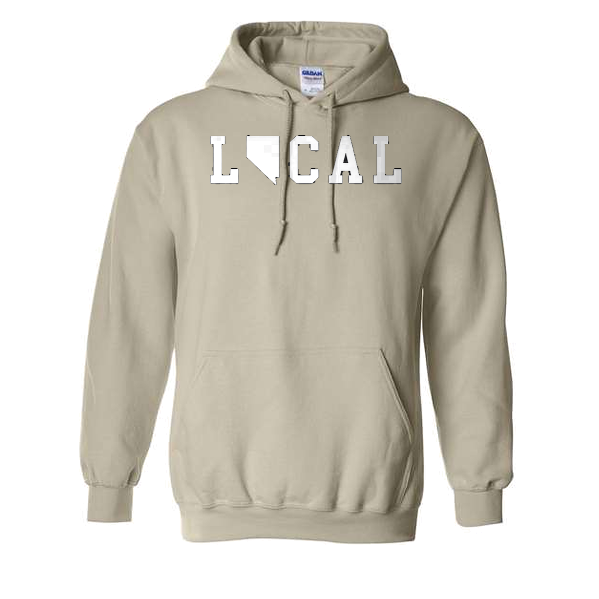 Nevada Local Hoodie in Sand - flat lay, front