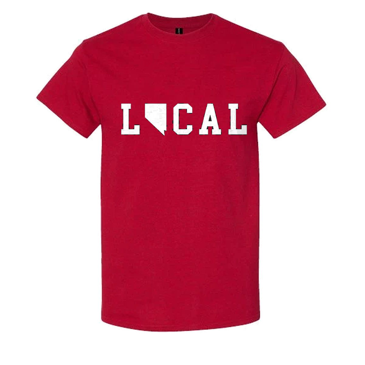 Nevada Local Tee in Antique Cherry Red - flat lay, front