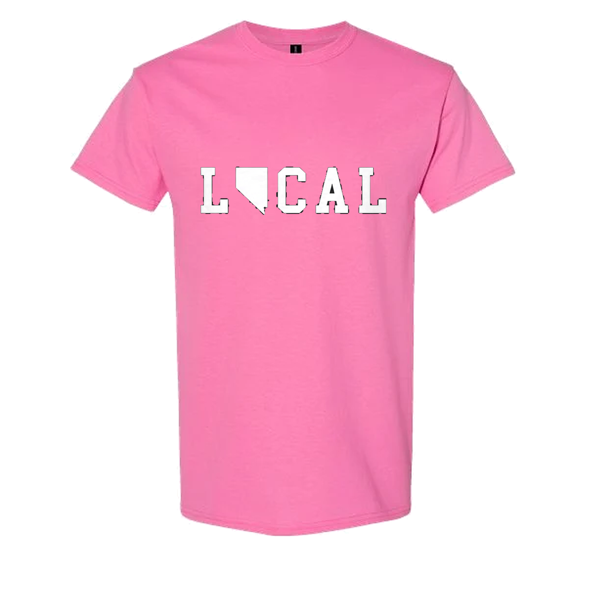 Nevada Local Tee in Azalea - flat lay, front