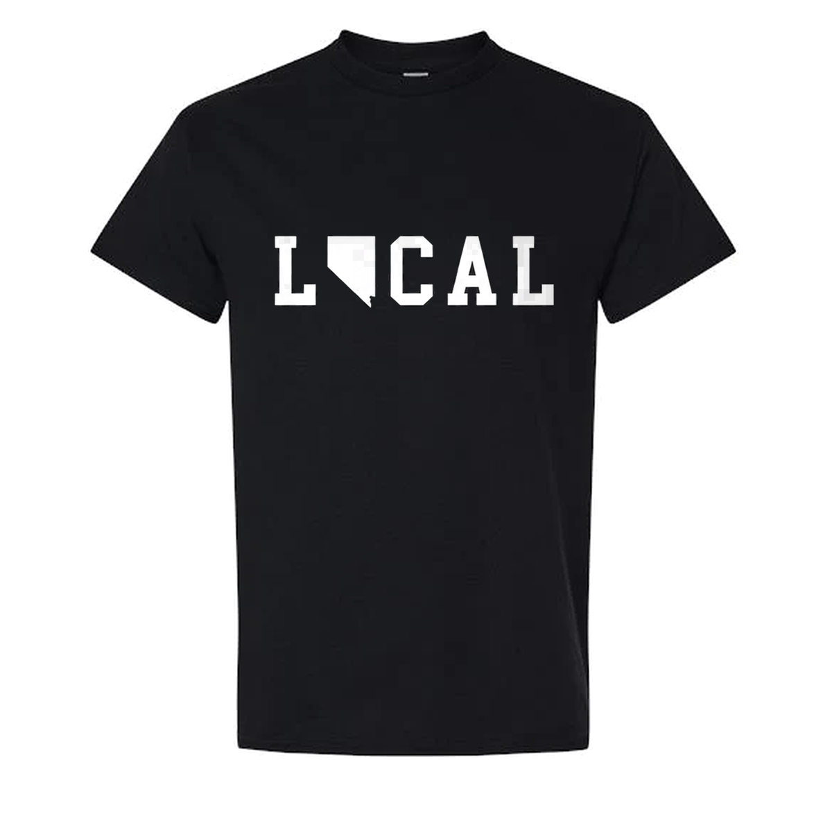 Nevada Local Tee in Black - flat lay, front