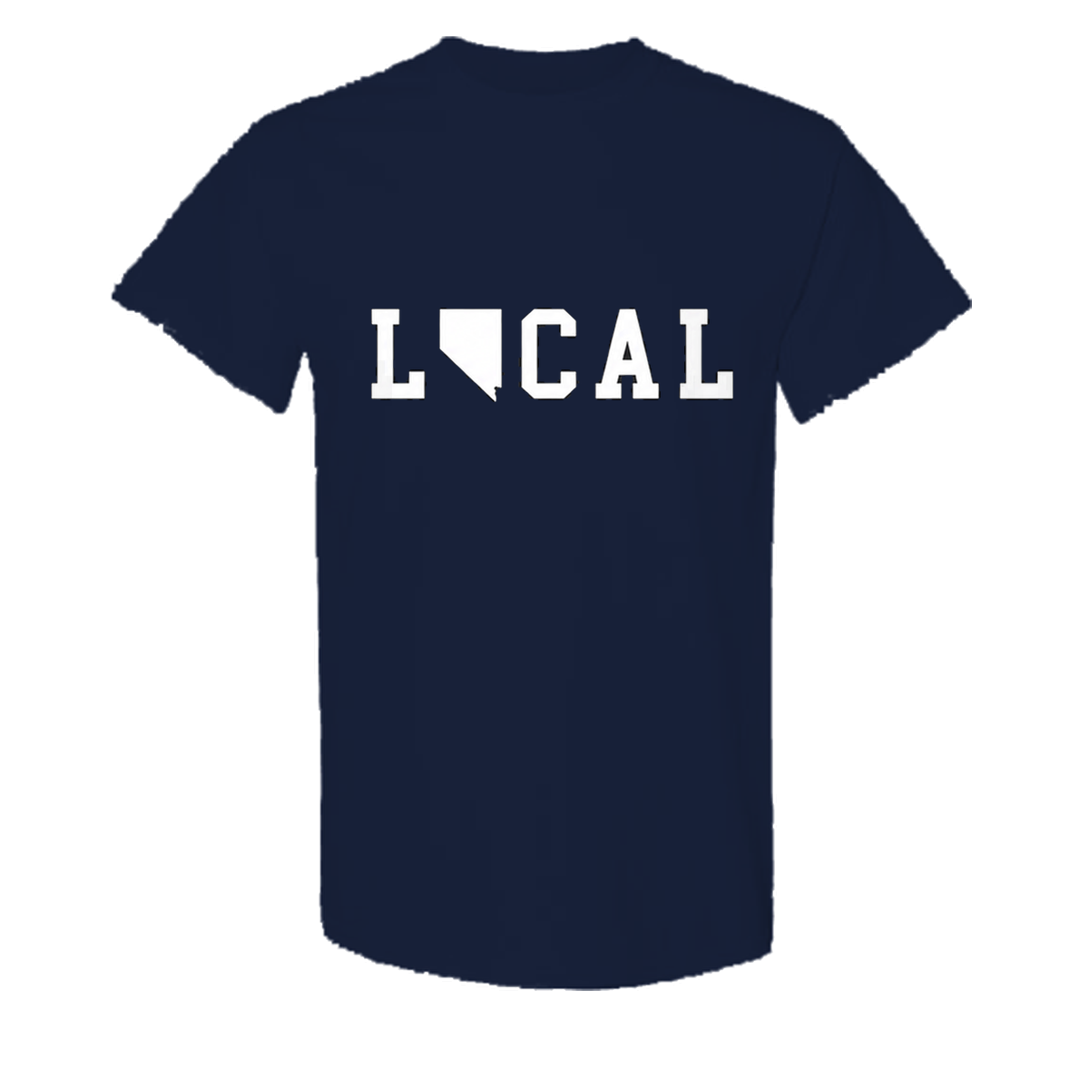 Nevada Local Tee in Navy - flat lay, front