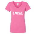 Nevada Local V-Neck in Azalea - flat lay, front