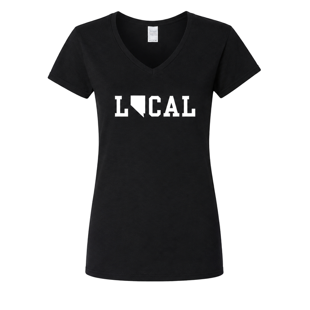 Nevada Local V-Neck in Black - flat lay, front