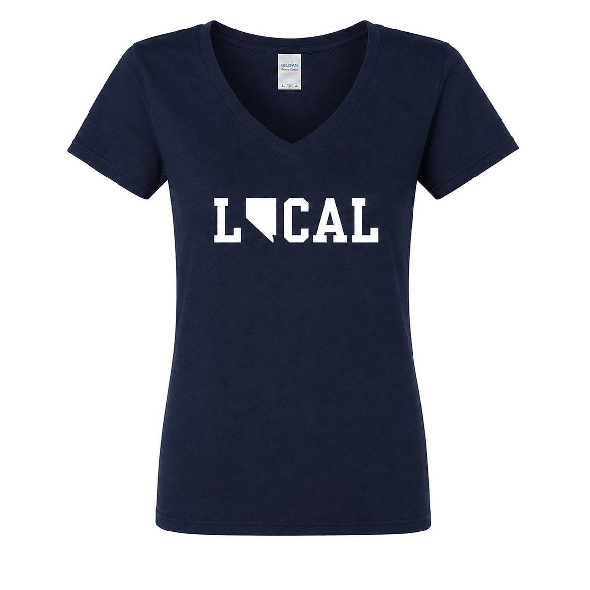 Nevada Local V-Neck in Navy - flat lay, front