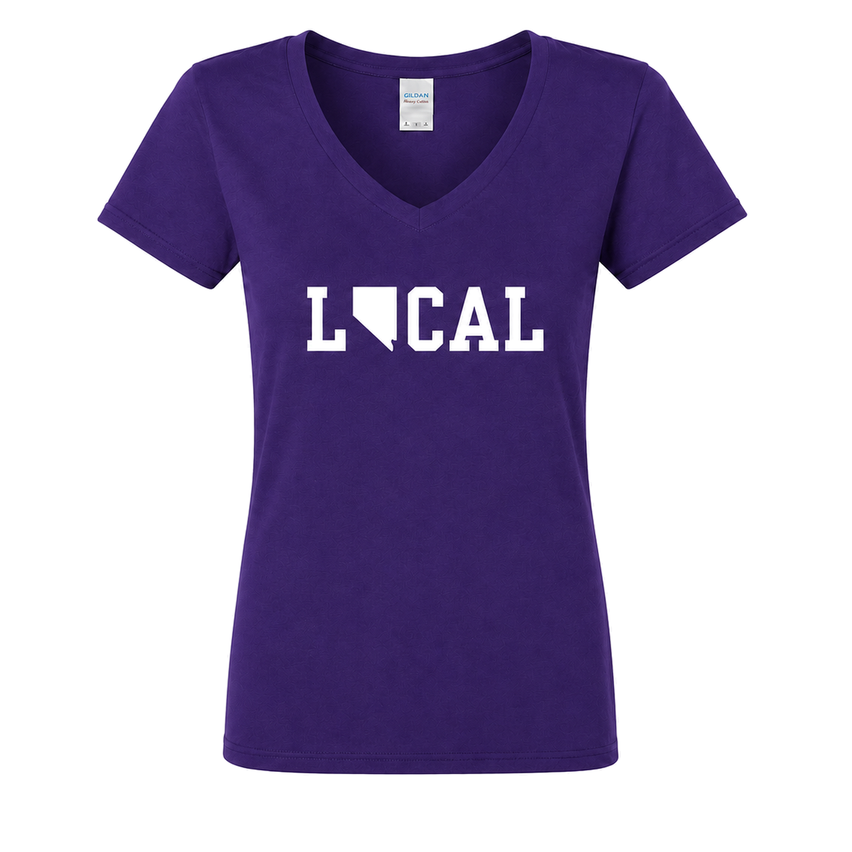 Nevada Local V-Neck in Purple - flat lay, front