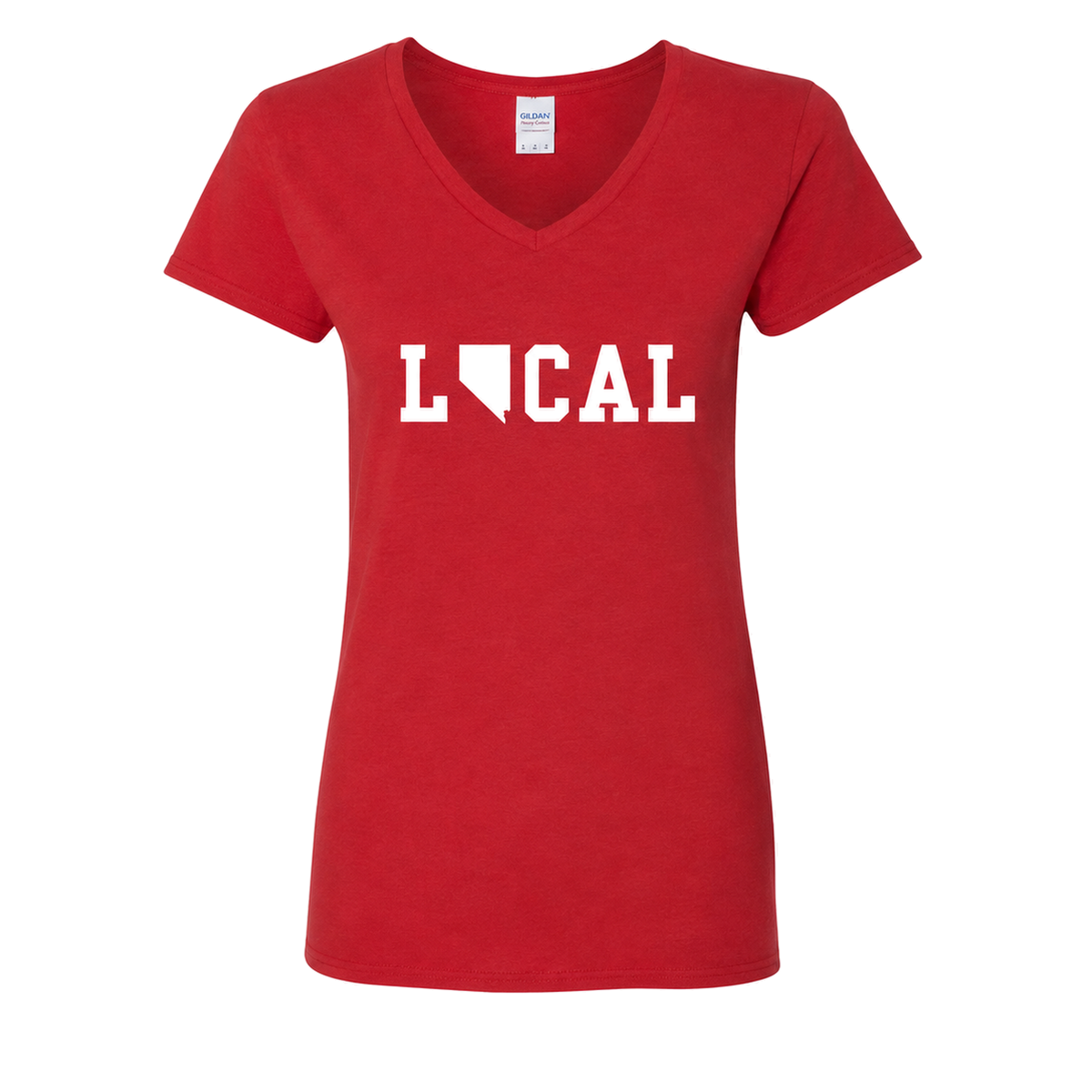 Nevada Local V-Neck in Red - flat lay, front