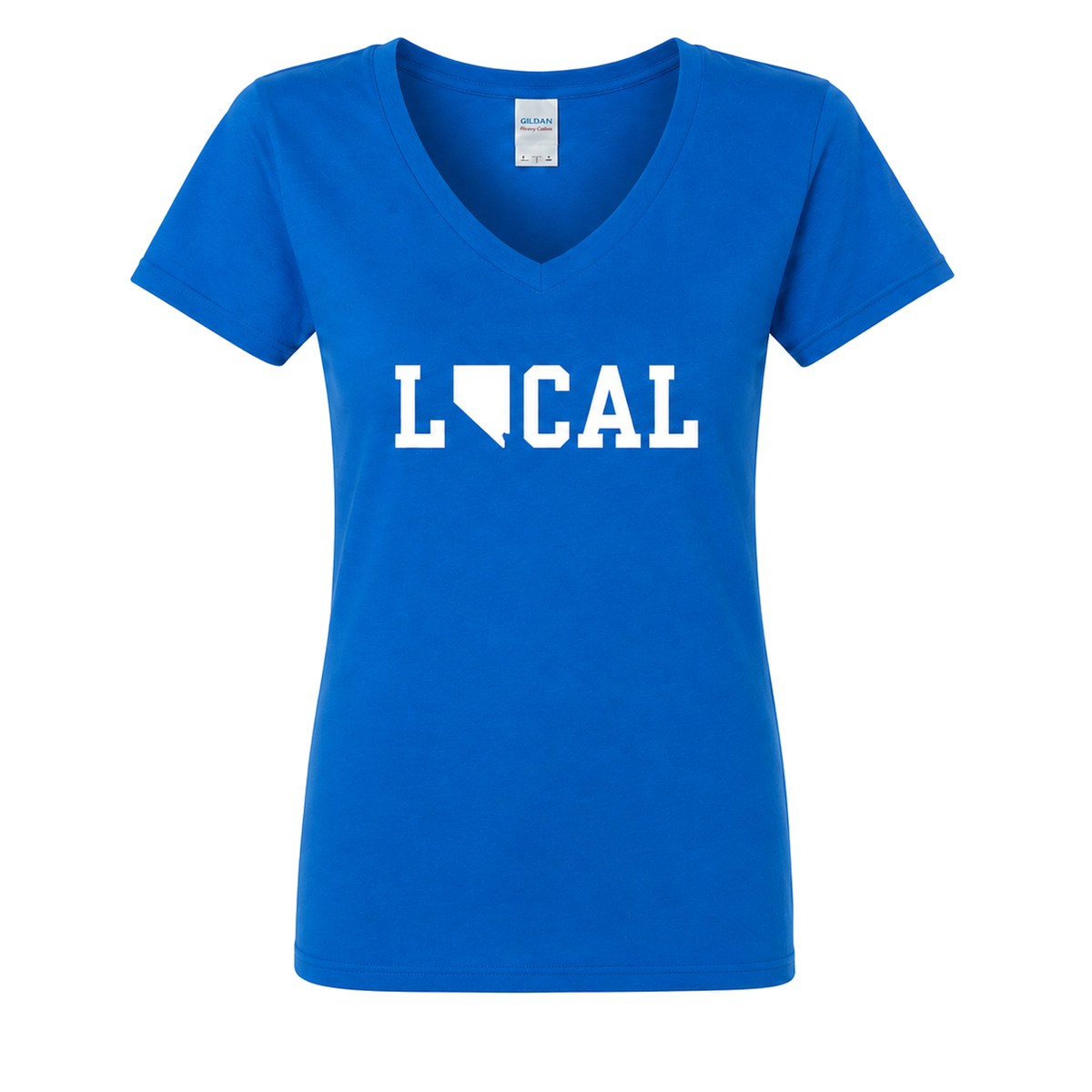 Nevada Local V-Neck in Royal - flat lay, front